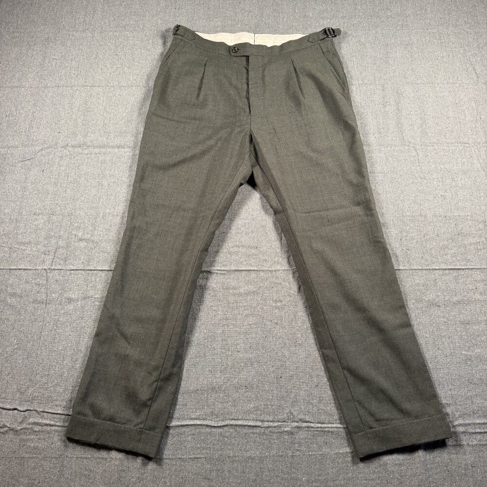 Suitsupply Brescia Mens Pure Wool Dress Pants Dark Green 38 Regular 38x27